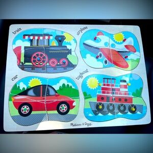 Melissa & Doug 4-in-1 Peg Puzzle Vehicles